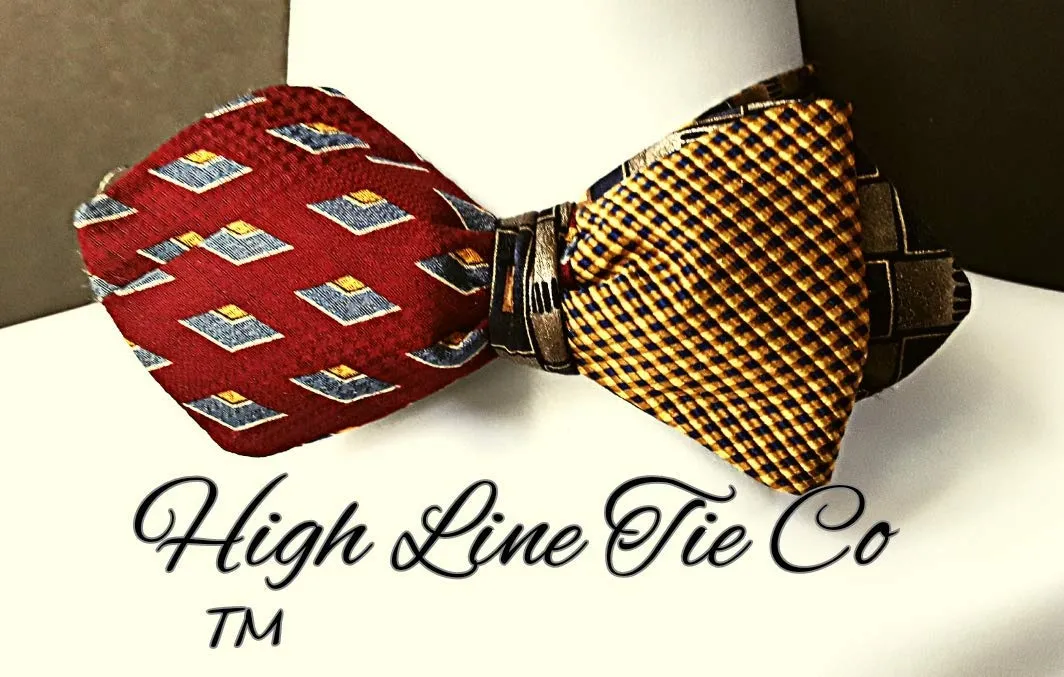 Reversible Vintage Silk Self-Tie Bow Tie
