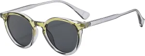 Round Sunglasses Women Men Shades Transparent Frame Oval Uv400