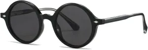 Round Women Sunglasses Fashion Punk Rivets Men Uv400
