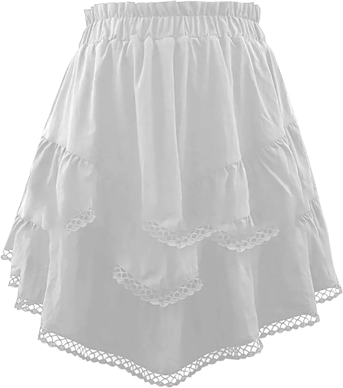 Ruffle Skorts for Women Boho Tiered Flowy Short Skirt, Stretchy Lined Layered Pleated Casual Beach Short Skirt