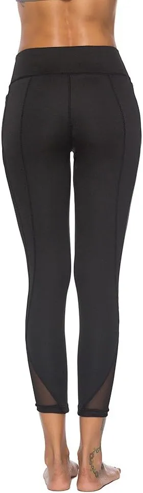 Sheer Cutout Gym Leggings for Women High Waist Butt Lifting Mesh Colorful Tights Tummy Control Yoga Best Yoga Pants