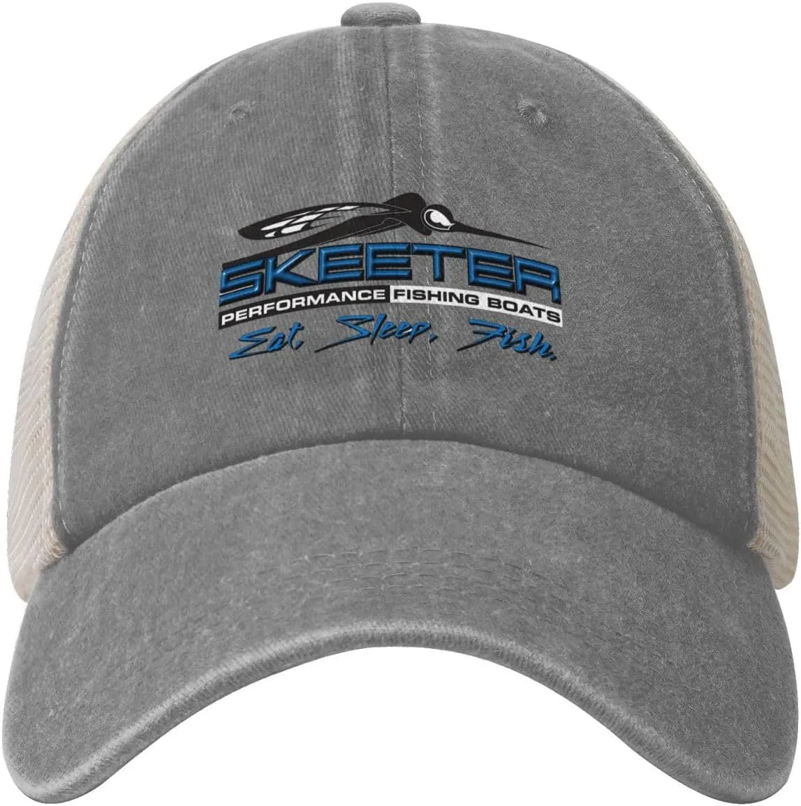 Skeeter Baseball Cap Sport Vintage Washed Mesh Baseball Cap