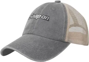 Snap On Hat Adjustable Athletic Vintage Washed Distressed Mesh Baseball Cap