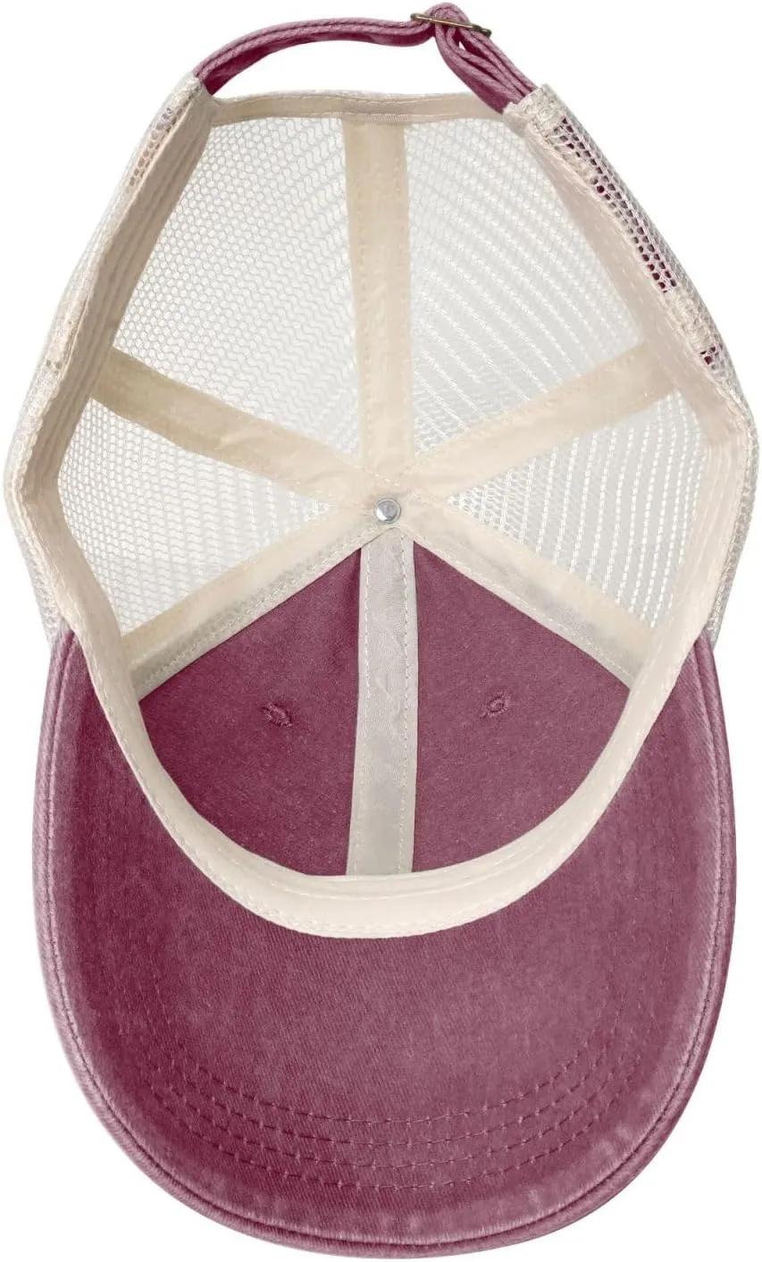 Snap On Hat Adjustable Athletic Vintage Washed Distressed Mesh Baseball Cap