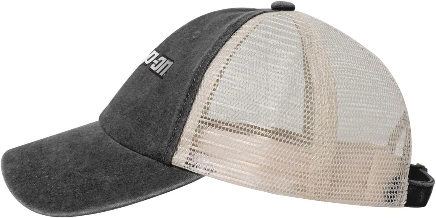 Snap On Hat Adjustable Athletic Vintage Washed Distressed Mesh Baseball Cap