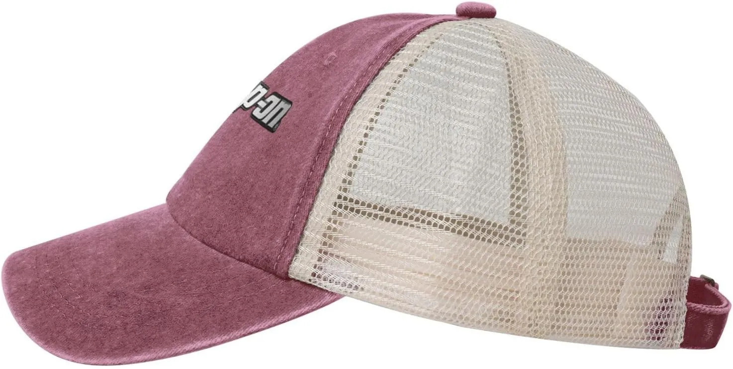 Snap On Hat Adjustable Athletic Vintage Washed Distressed Mesh Baseball Cap