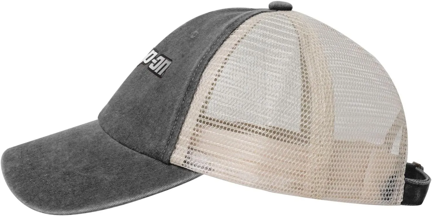 Snap On Hat Adjustable Athletic Vintage Washed Distressed Mesh Baseball Cap