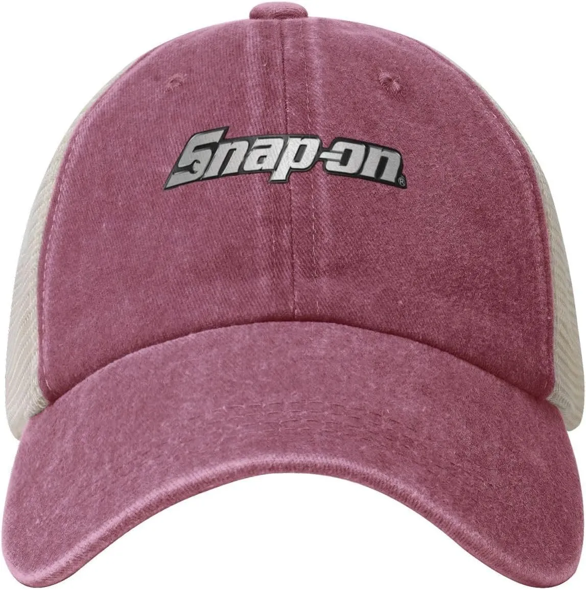 Snap On Hat Adjustable Athletic Vintage Washed Distressed Mesh Baseball Cap