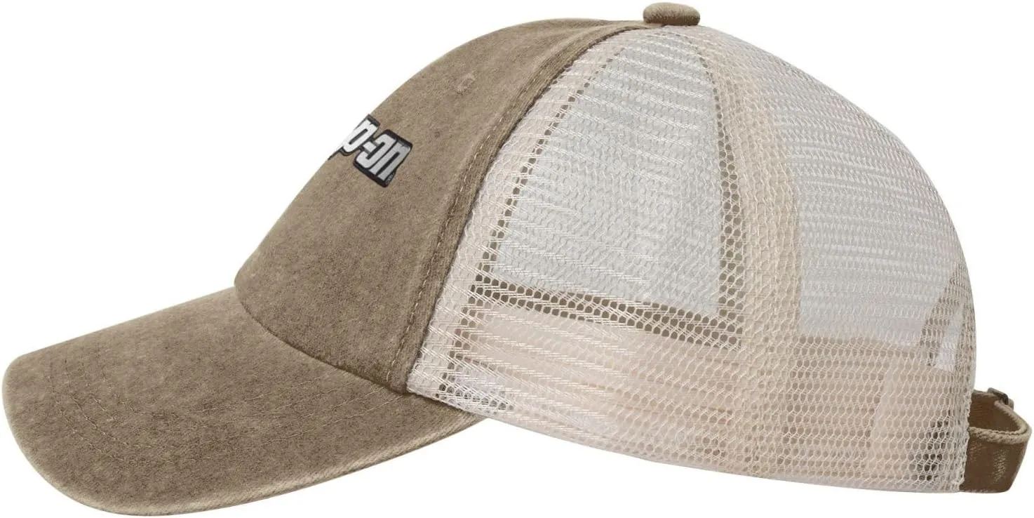 Snap On Hat Adjustable Athletic Vintage Washed Distressed Mesh Baseball Cap