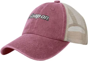 Snap On Hat Adjustable Athletic Vintage Washed Distressed Mesh Baseball Cap