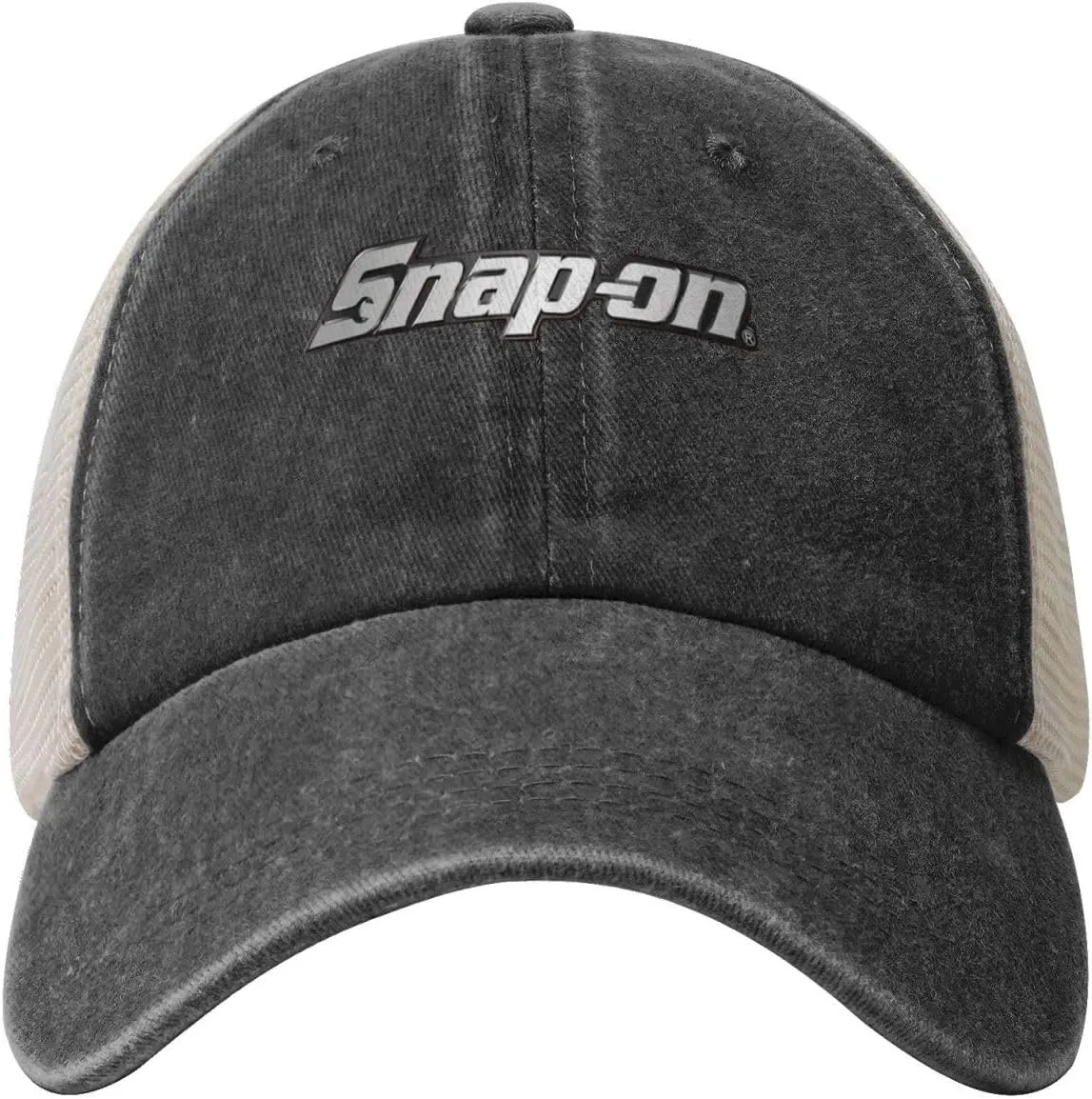 Snap On Hat Adjustable Athletic Vintage Washed Distressed Mesh Baseball Cap