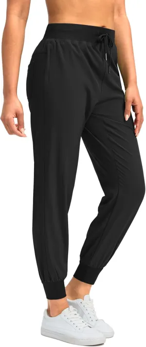Soothfeel Women's Joggers with Zipper Pockets Lightweight Running Gym Travel Casual Workout Athletic Joggers Pants for Women