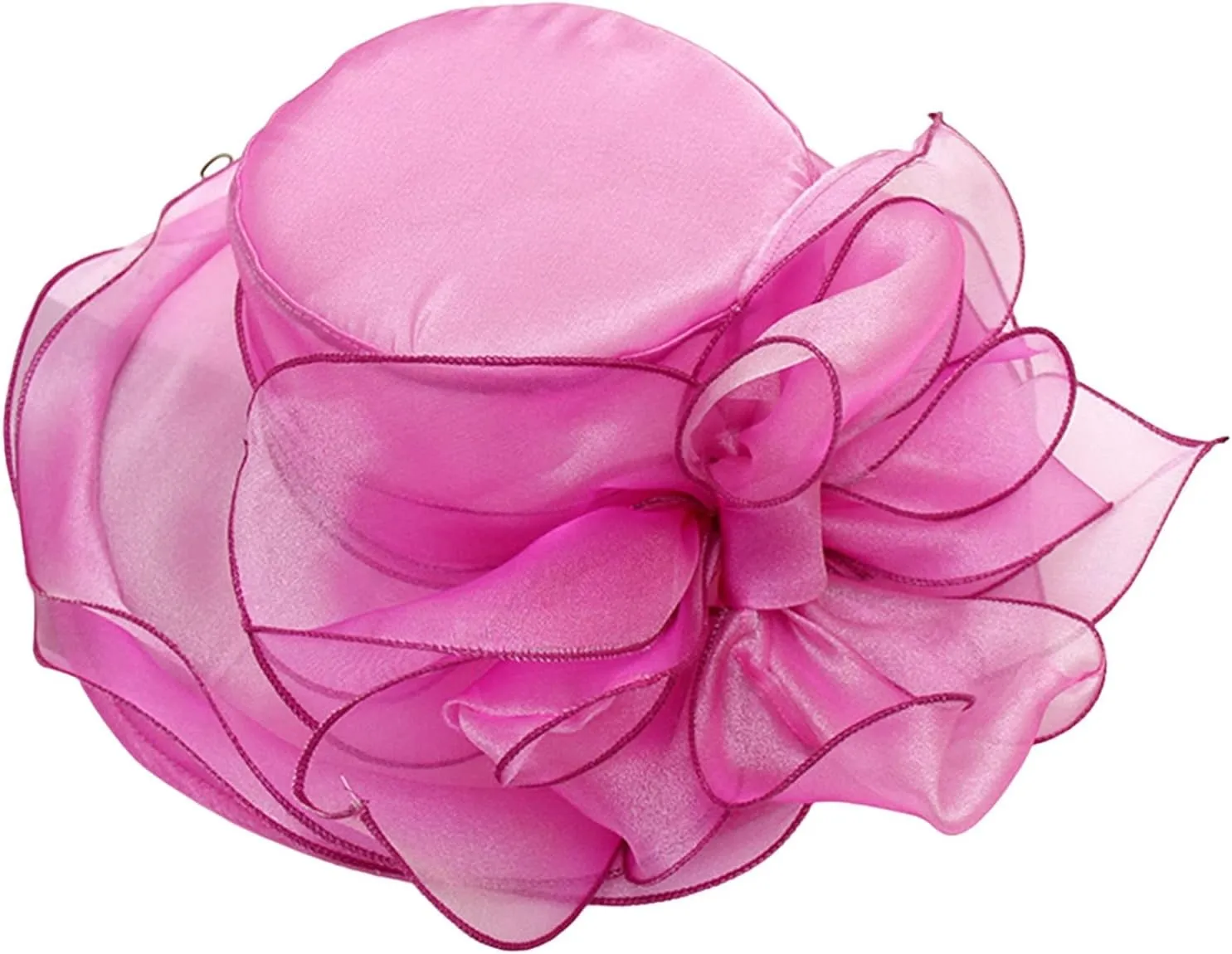Spring Summer Mesh Sunshade Hats Flower Temperament Wedding Dress Sun Dome Large Brim Derby Hats for Women 2025