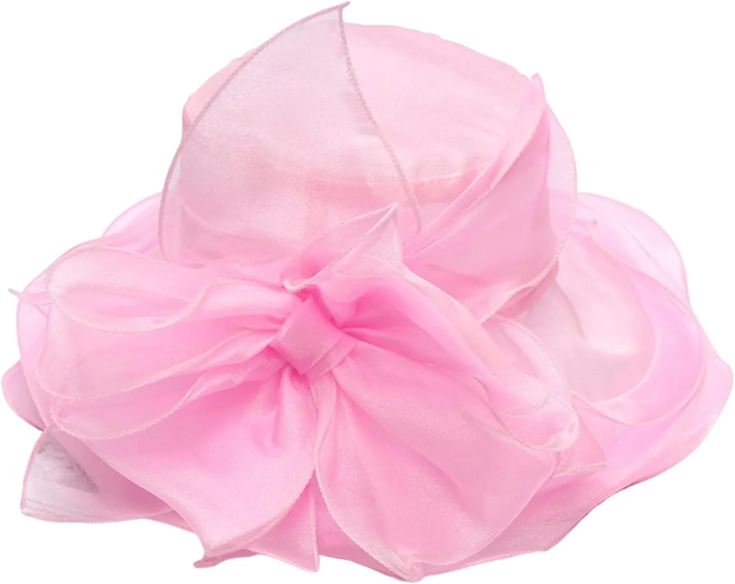 Spring Summer Mesh Sunshade Hats Flower Temperament Wedding Dress Sun Dome Large Brim Derby Hats for Women 2025