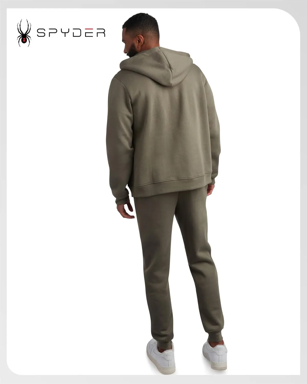 Spyder Mens Track Suit Set - 2 Piece Men's Activewear Fleece Zip Up Hoodie and Jogger Sweatpants, Sweatsuits for Men (S-XXL)
