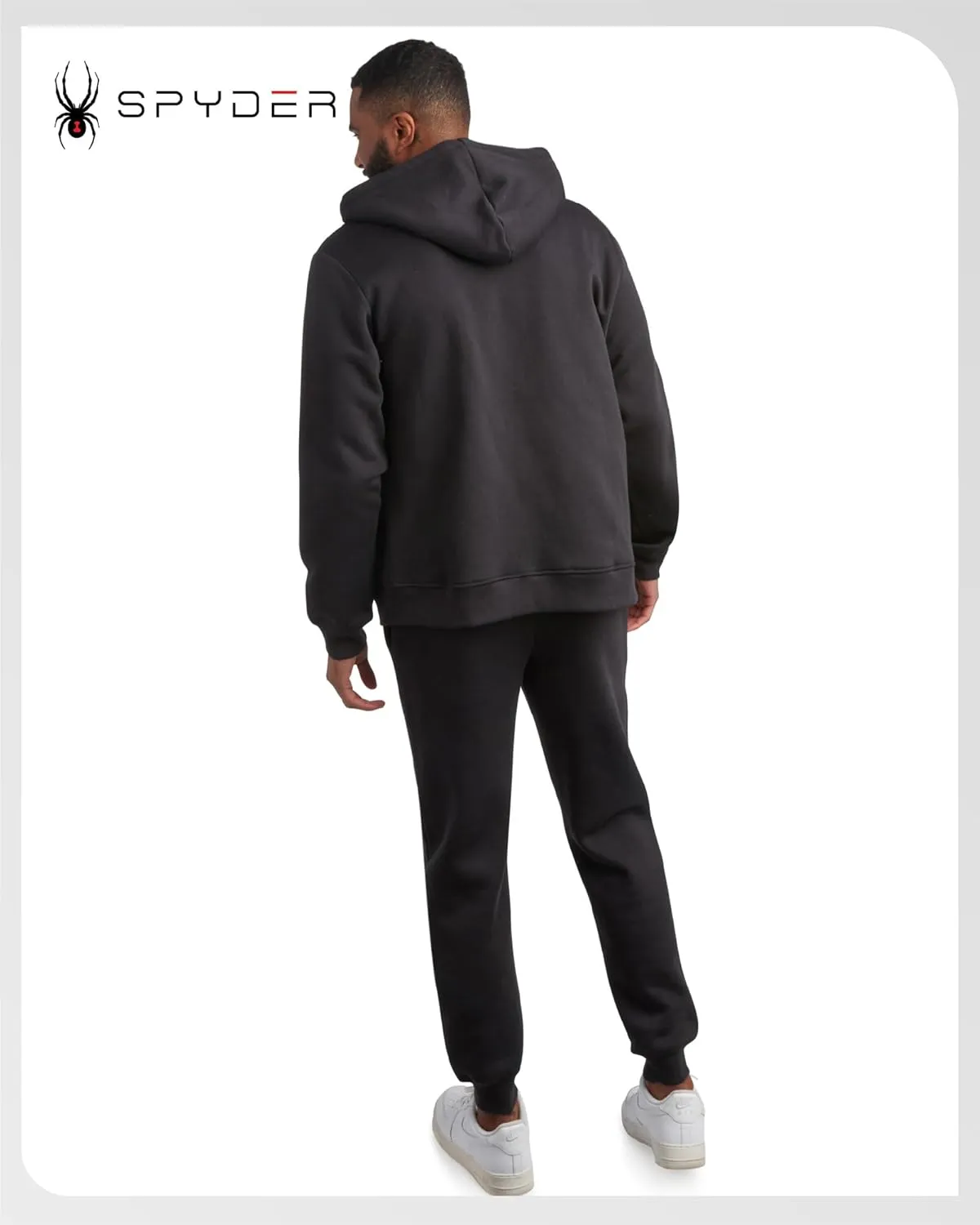 Spyder Mens Track Suit Set - 2 Piece Men's Activewear Fleece Zip Up Hoodie and Jogger Sweatpants, Sweatsuits for Men (S-XXL)