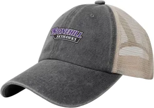 Stonehill College Logo Hat Adjustable Athletic Vintage Washed Distressed Mesh Baseball Cap