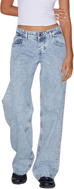 Straight Leg Jeans for Women,High Waisted Wide Leg Loose Microelastic Boyfriend Denim Pants Baggy Jeans for Women Y2K