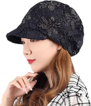 Summer Hat for Women - Slouchy Beanie With Brim Cutout, Spring Autumn Skull Cap, Visor Womens Hat