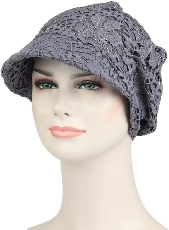 Summer Hat for Women - Slouchy Beanie With Brim Cutout, Spring Autumn Skull Cap, Visor Womens Hat