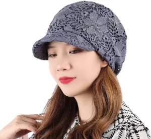 Summer Hat for Women - Slouchy Beanie With Brim Cutout, Spring Autumn Skull Cap, Visor Womens Hat
