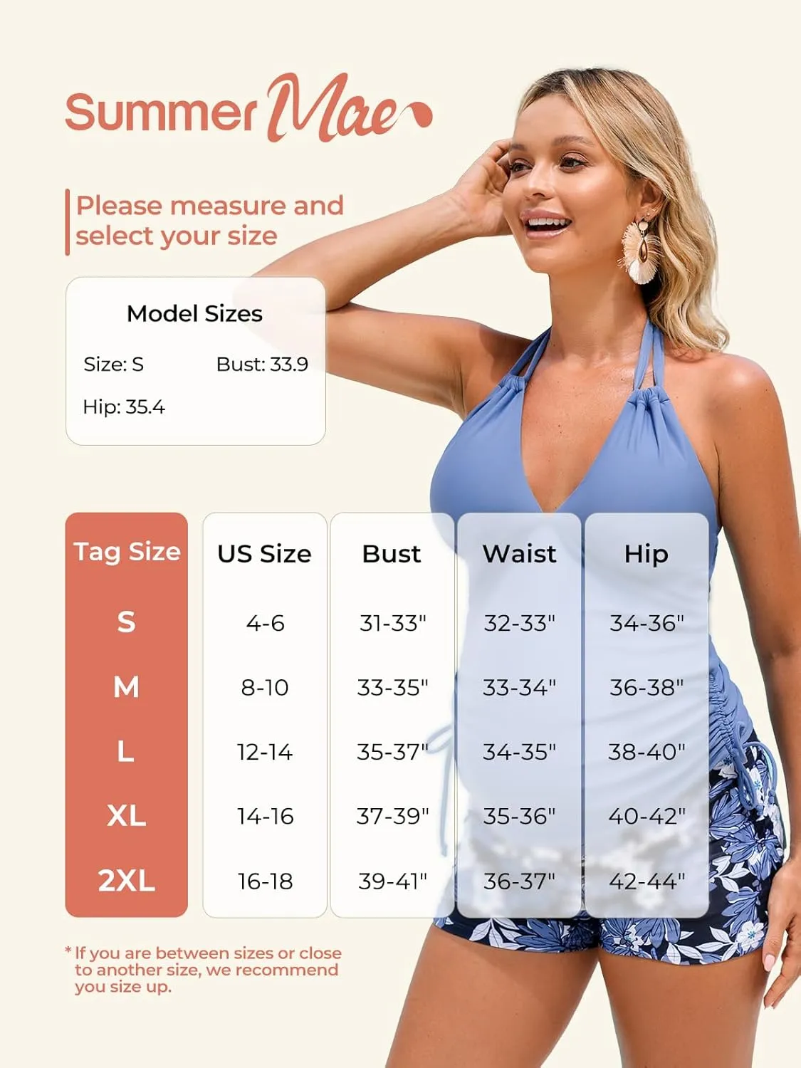 Summer Mae Maternity Two-Piece Halter Swimsuit Tankini V-Neck Side Tie Bathing Suit Pregnancy High Waist Swimwear