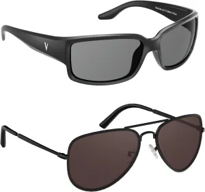 Summerlin Polarized Sports Sunglasses, Black, Malibu Aviator Polarized Sunglasses, Red Silver
