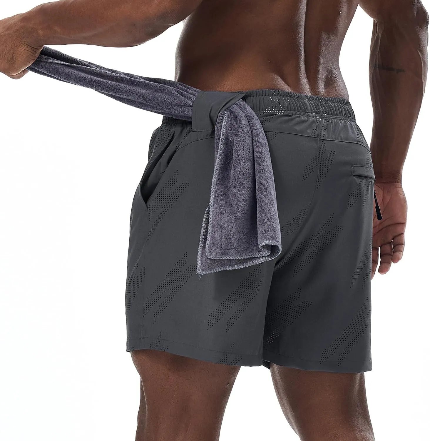 Surenow Mens Running Shorts Quick Dry Athletic Shorts Workout Gym Shorts Outdoor Sports Shorts for Men with Liner Training
