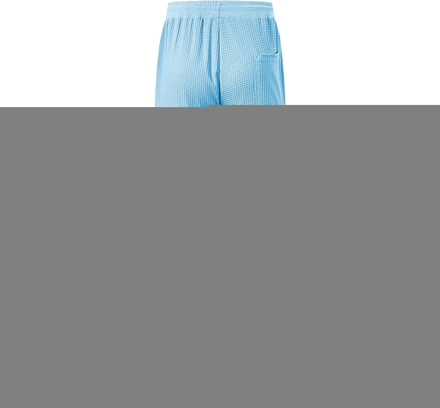 Sweatpants for Men Textured Waffle Knit Pants Casual Joggers Elastic Waist Drawstring Tapered Sweatpants with Pockets