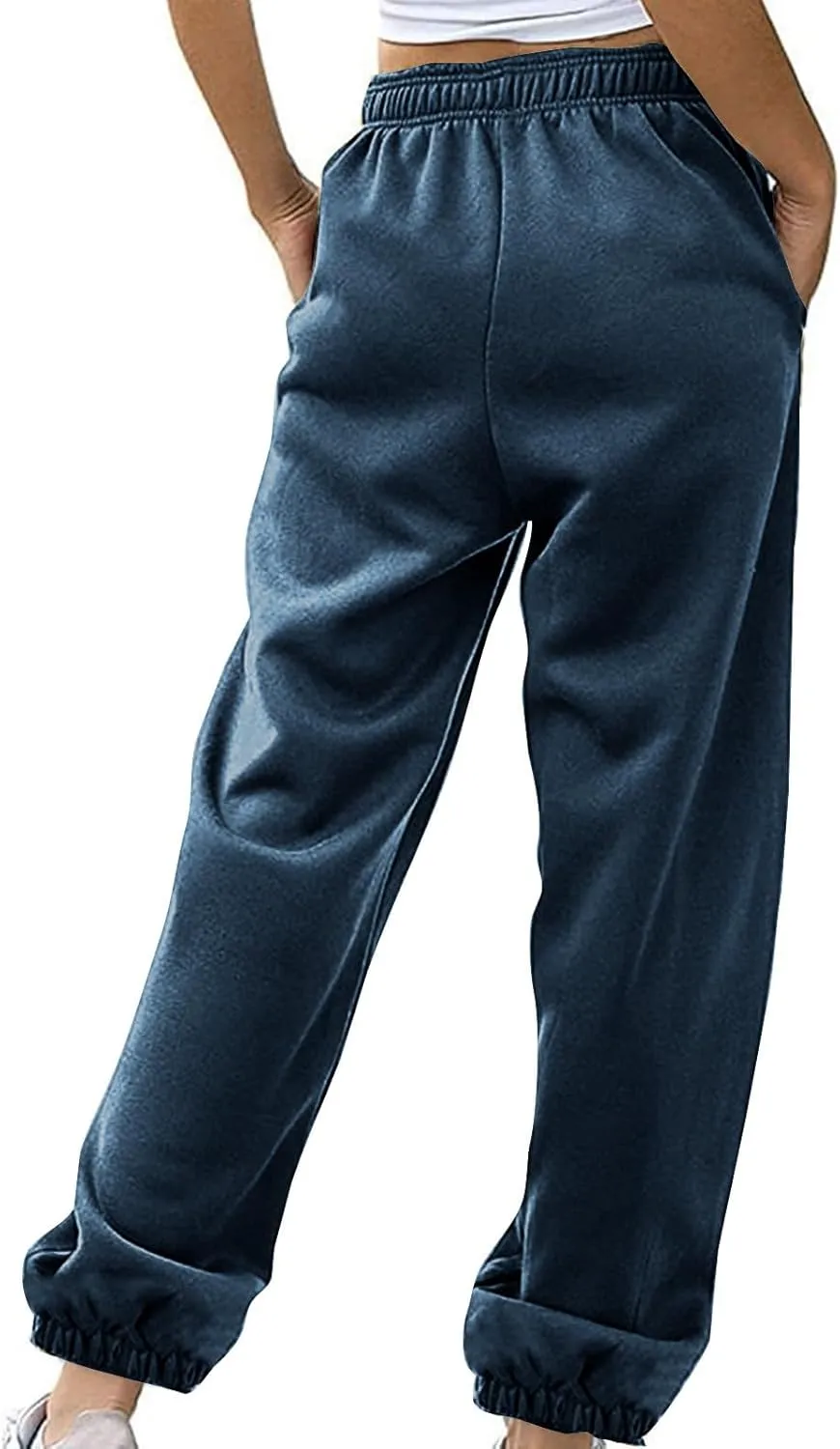 Sweatpants for Women High Waisted Pockets Joggers 2024 Teen Girls Cinch Bottom Workout Active Baggy Lounge Trousers