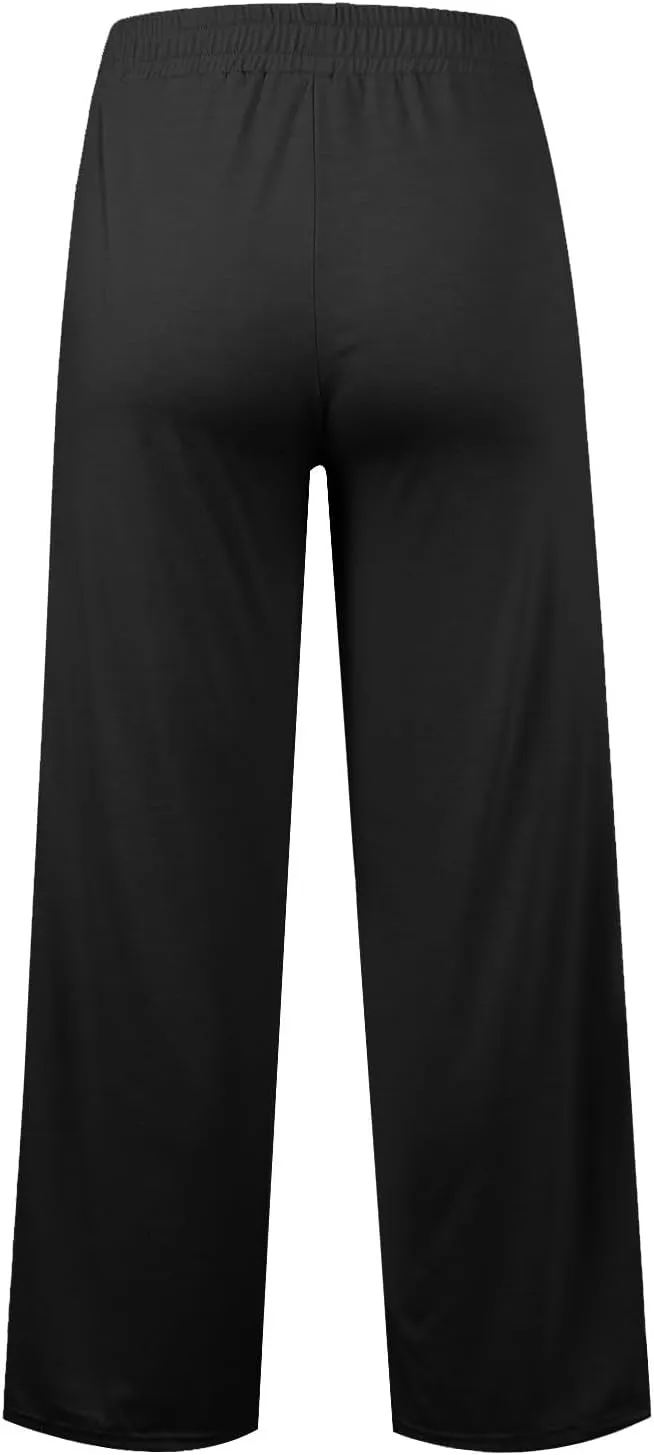Sweatpants Women Baggy Wide Leg Lounge Pants Casual Comfy Drawstring High Wasited Yoga Pants with Pockets Streetwear