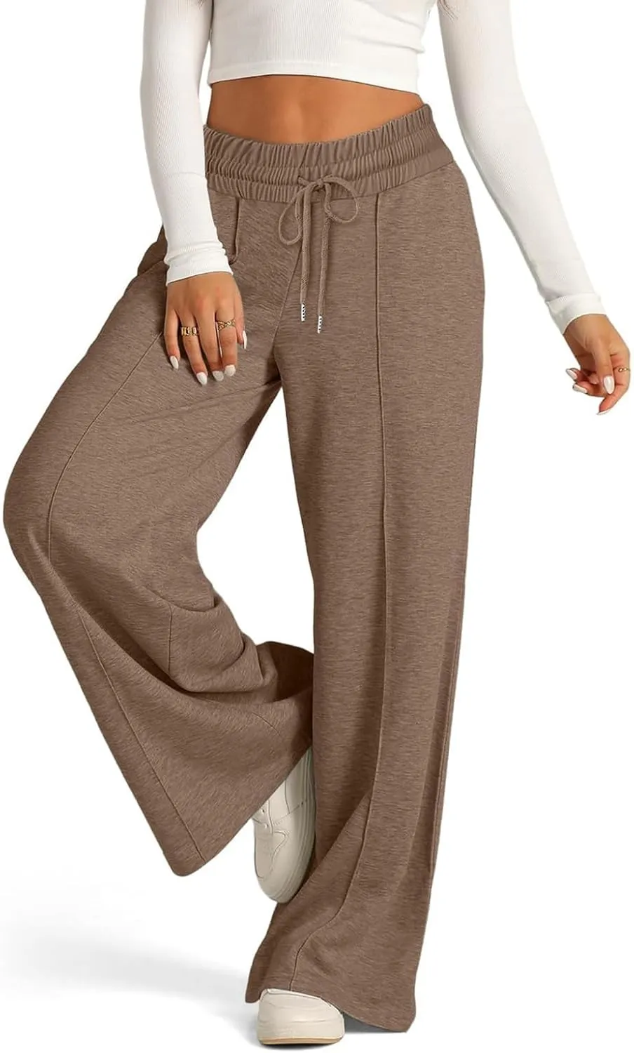 Sweatpants Women Baggy Wide Leg Lounge Pants Casual Comfy Drawstring High Wasited Yoga Pants with Pockets Streetwear