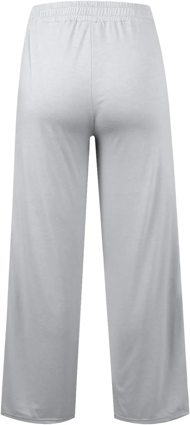 Sweatpants Women Baggy Wide Leg Lounge Pants Casual Comfy Drawstring High Wasited Yoga Pants with Pockets Streetwear