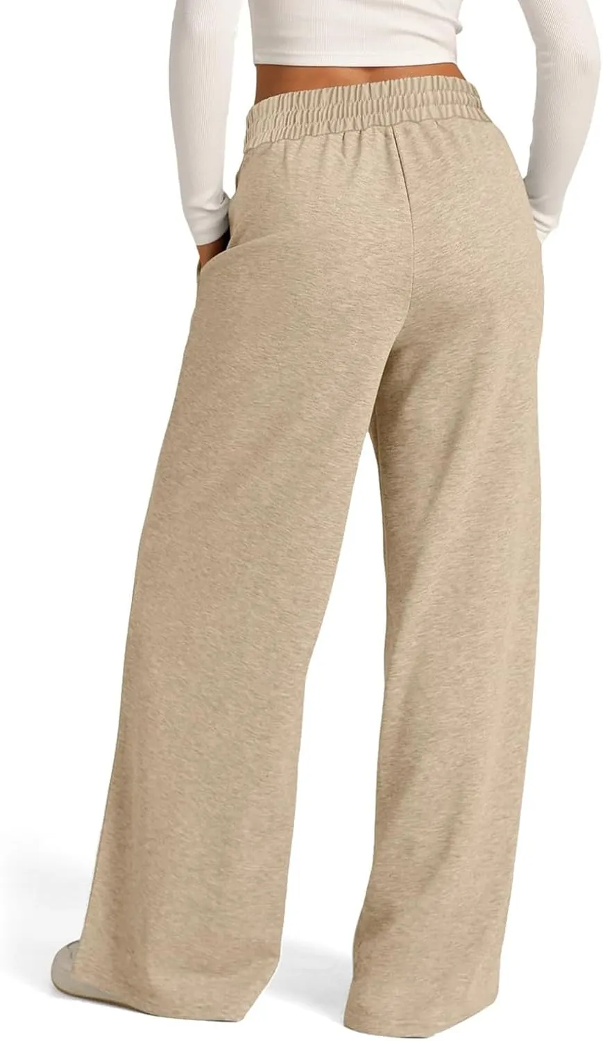 Sweatpants Women Baggy Wide Leg Lounge Pants Casual Comfy Drawstring High Wasited Yoga Pants with Pockets Streetwear