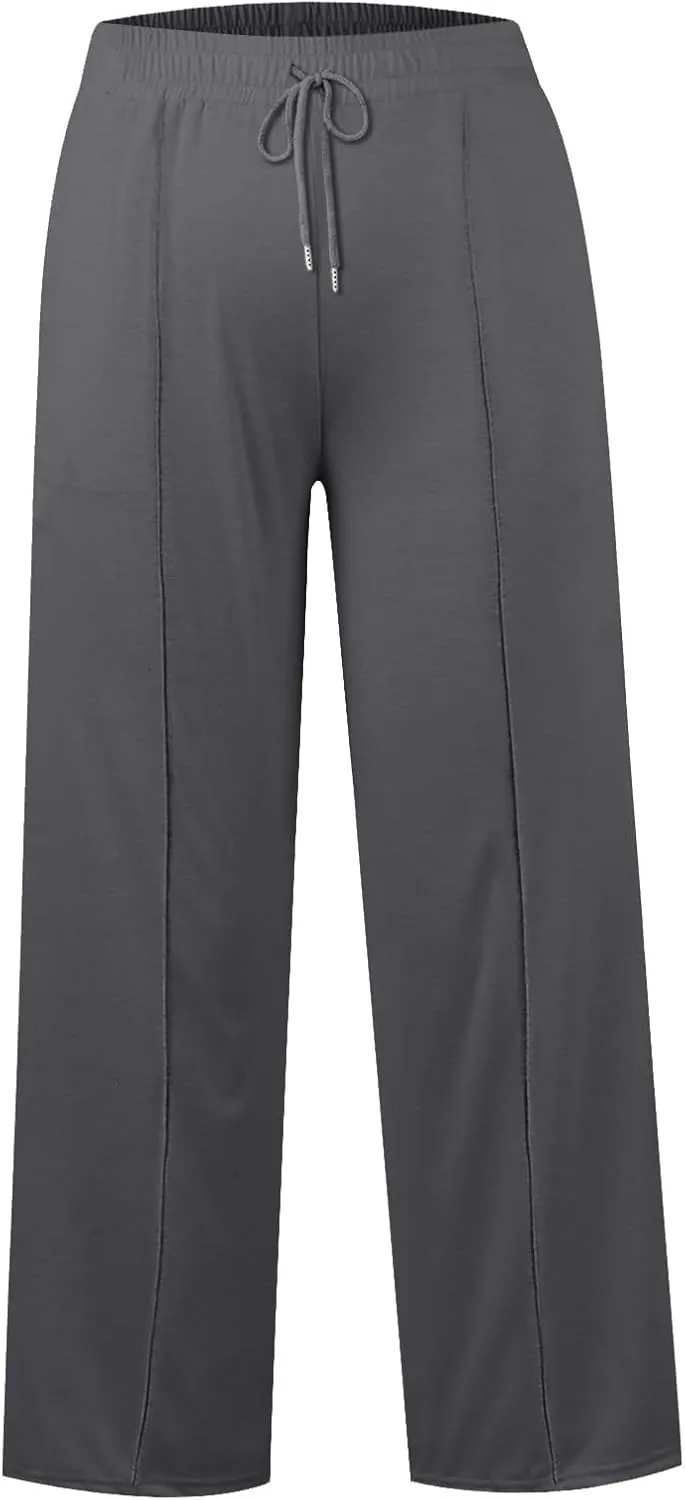 Sweatpants Women Baggy Wide Leg Lounge Pants Casual Comfy Drawstring High Wasited Yoga Pants with Pockets Streetwear