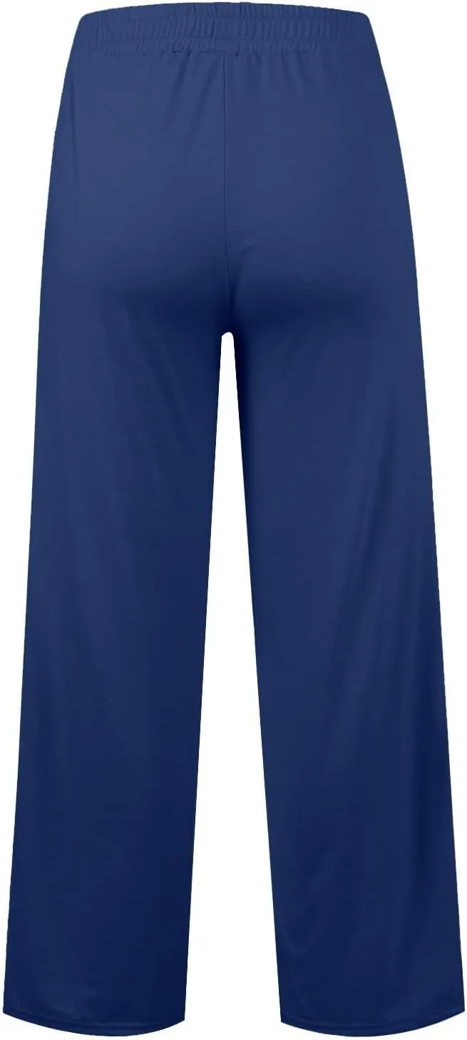 Sweatpants Women Baggy Wide Leg Lounge Pants Casual Comfy Drawstring High Wasited Yoga Pants with Pockets Streetwear