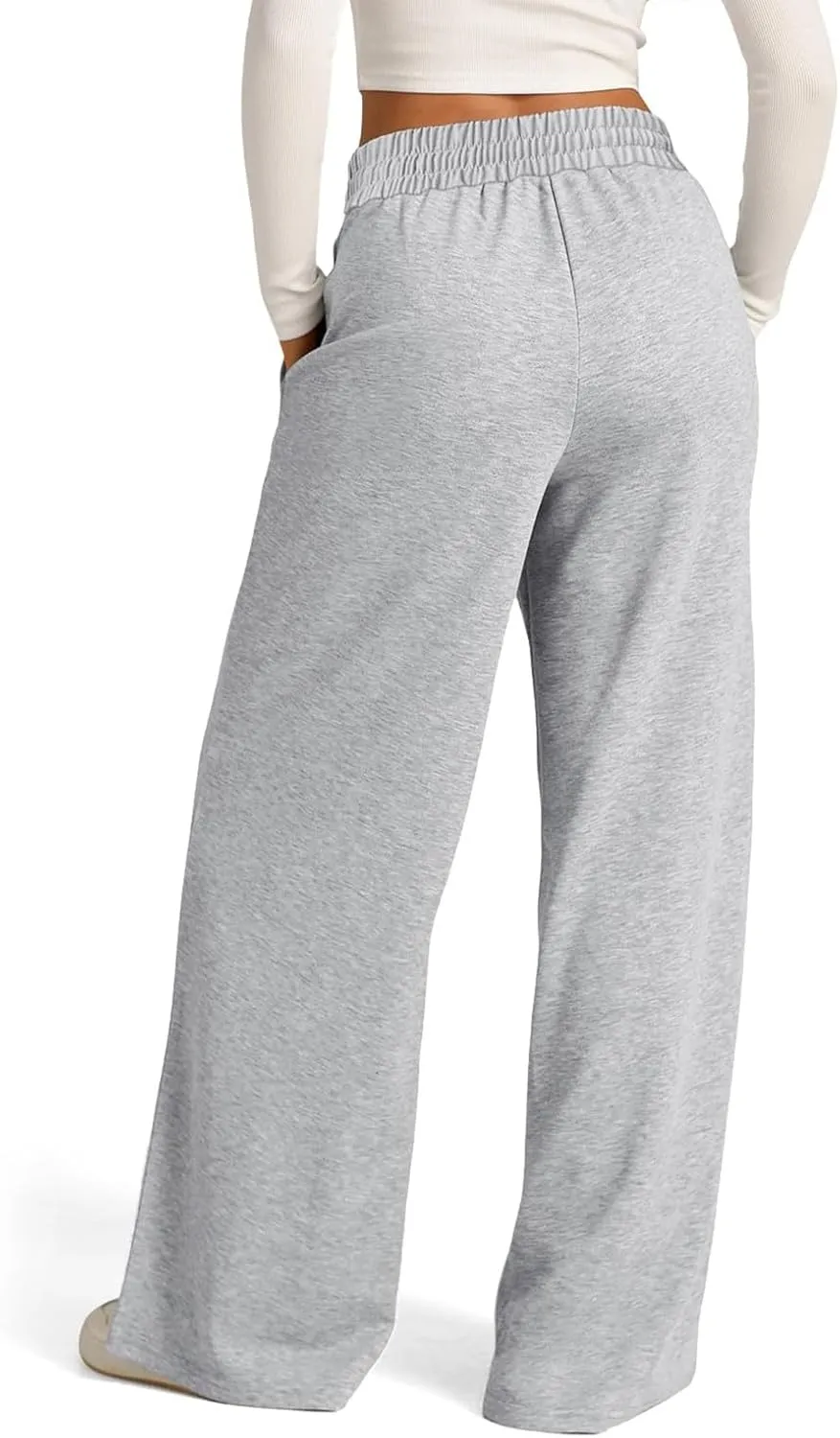 Sweatpants Women Baggy Wide Leg Lounge Pants Casual Comfy Drawstring High Wasited Yoga Pants with Pockets Streetwear