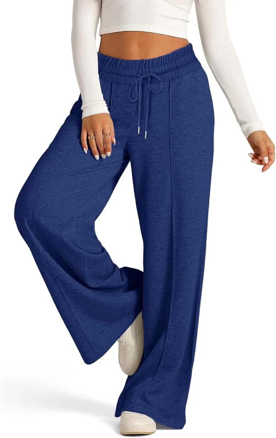 Sweatpants Women Baggy Wide Leg Lounge Pants Casual Comfy Drawstring High Wasited Yoga Pants with Pockets Streetwear