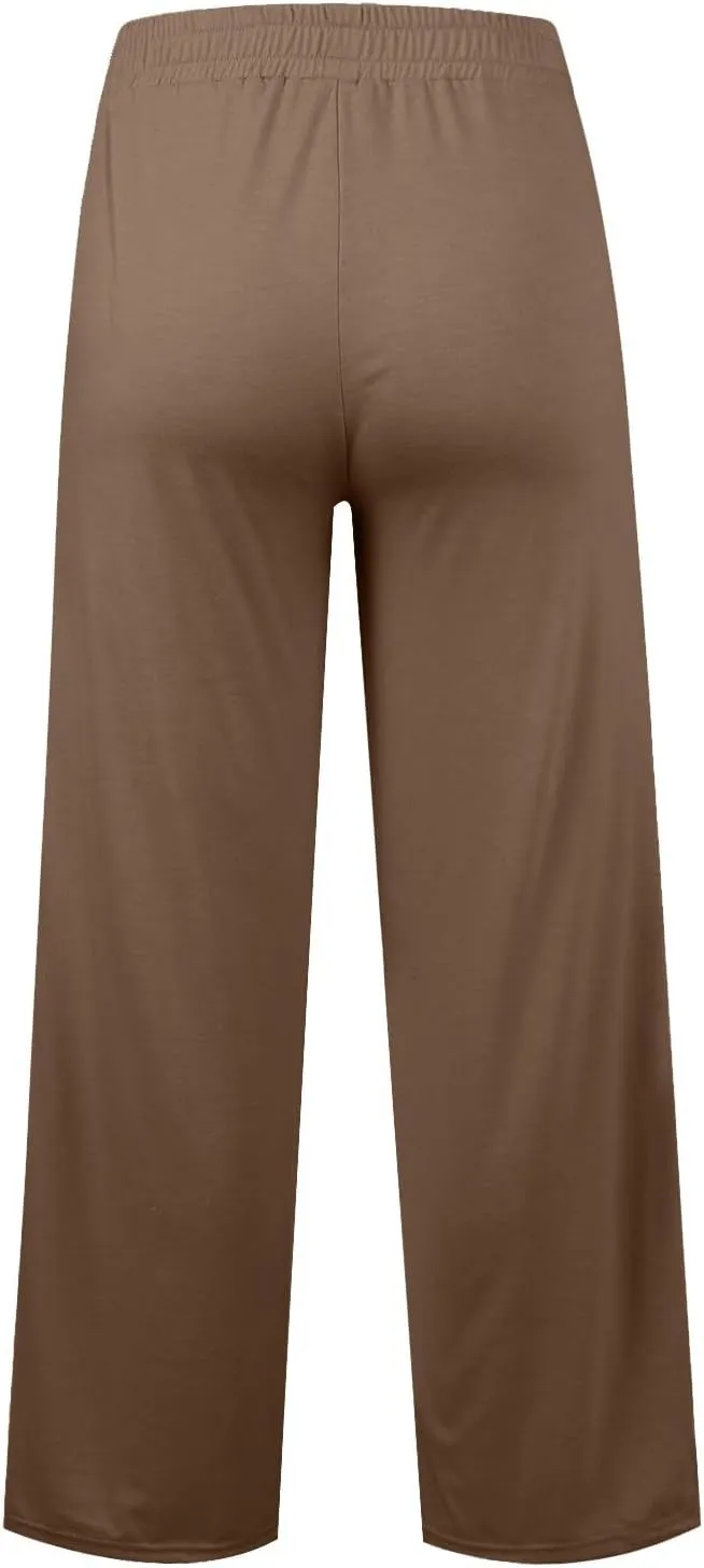 Sweatpants Women Baggy Wide Leg Lounge Pants Casual Comfy Drawstring High Wasited Yoga Pants with Pockets Streetwear