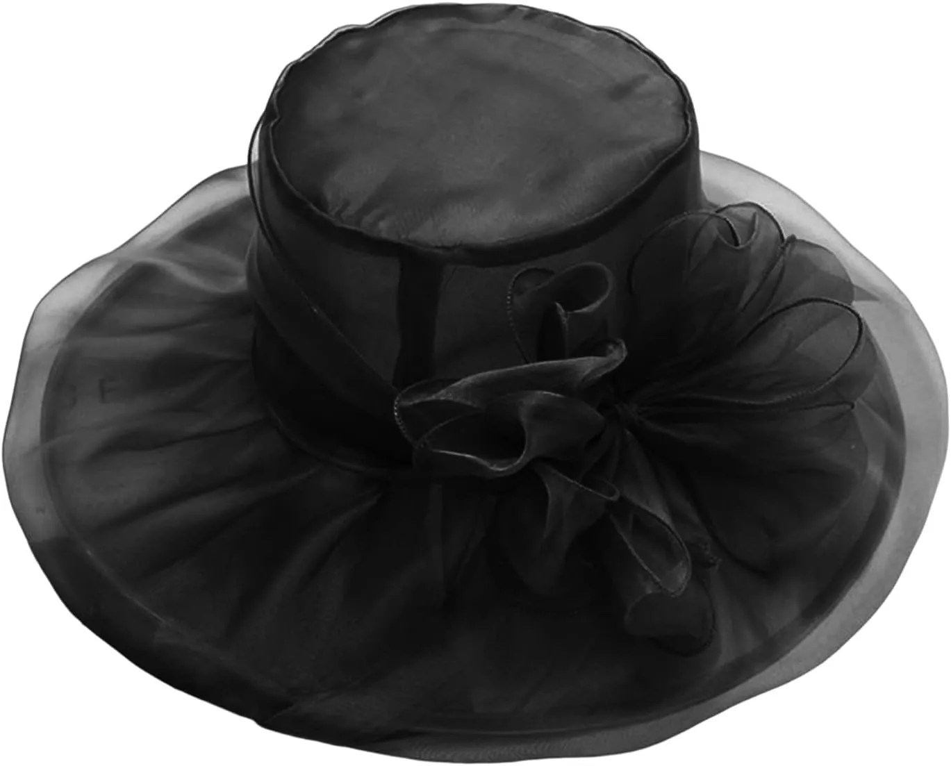 Tea Hats for Women Derby Fascinators Church Garden Party Easter Outfits Wide Brim Organza Leaf Flower Summer Hat