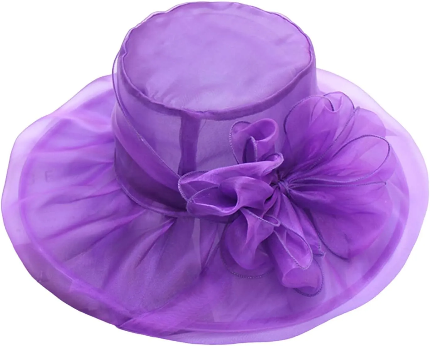 Tea Hats for Women Derby Fascinators Church Garden Party Easter Outfits Wide Brim Organza Leaf Flower Summer Hat