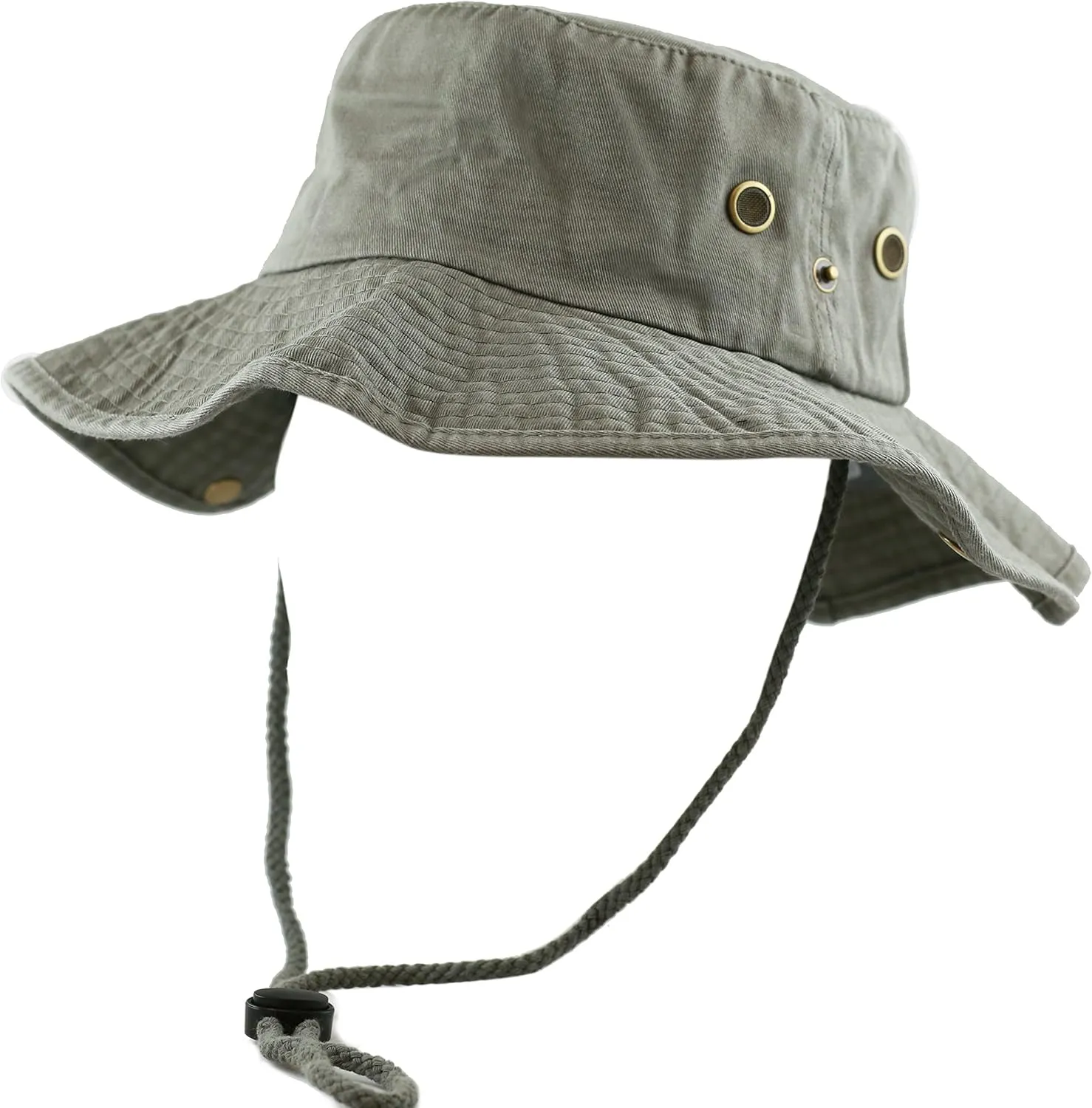 The Hat Depot Cotton Stone-Washed Safari Wide Brim Foldable Double-Sided Sun Boonie Bucket Hat