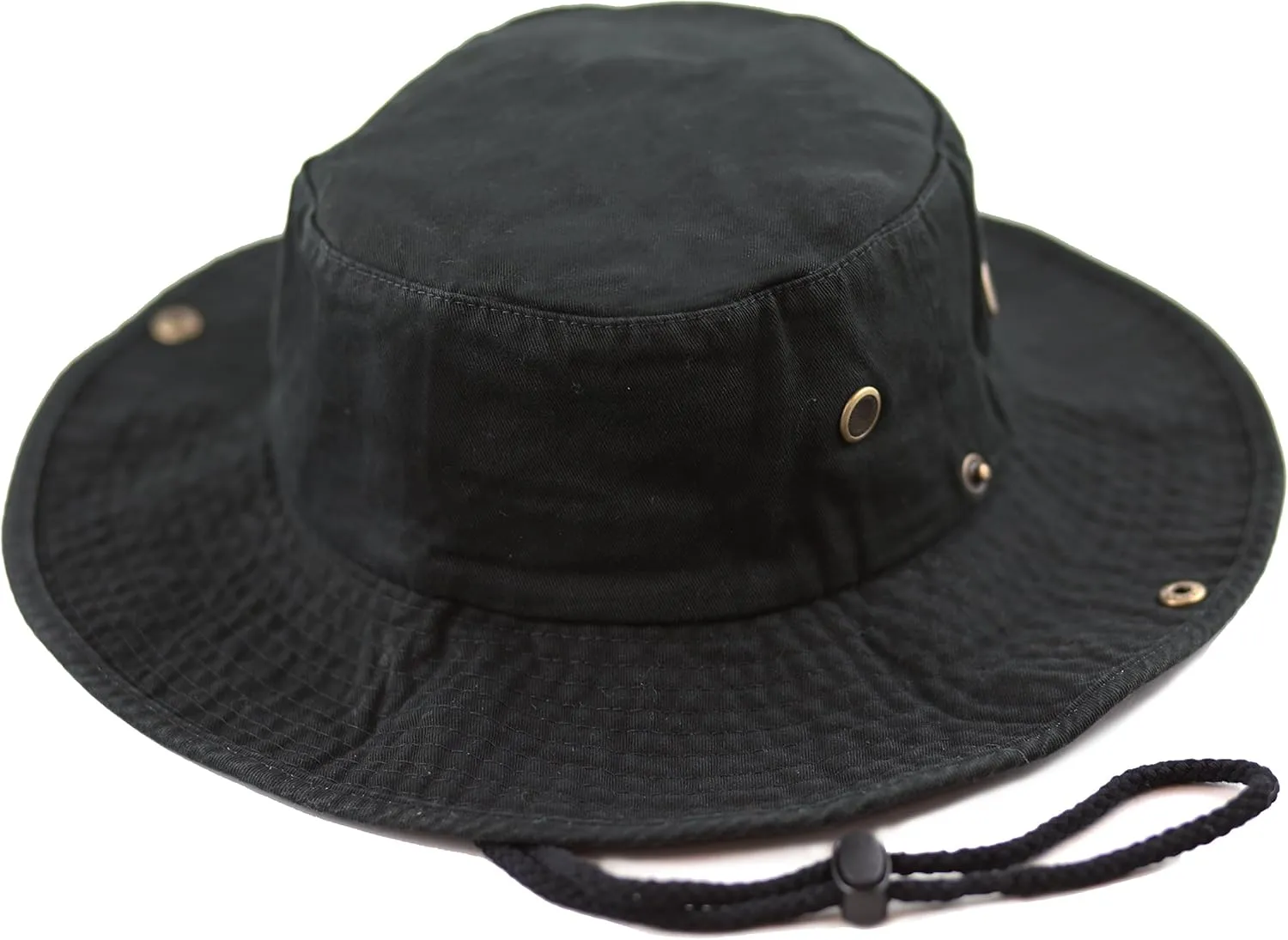 The Hat Depot Cotton Stone-Washed Safari Wide Brim Foldable Double-Sided Sun Boonie Bucket Hat