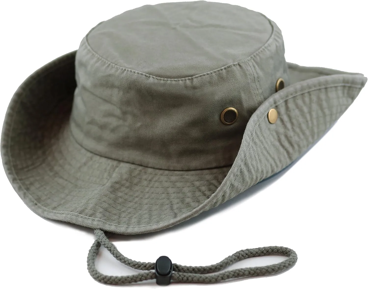 The Hat Depot Cotton Stone-Washed Safari Wide Brim Foldable Double-Sided Sun Boonie Bucket Hat