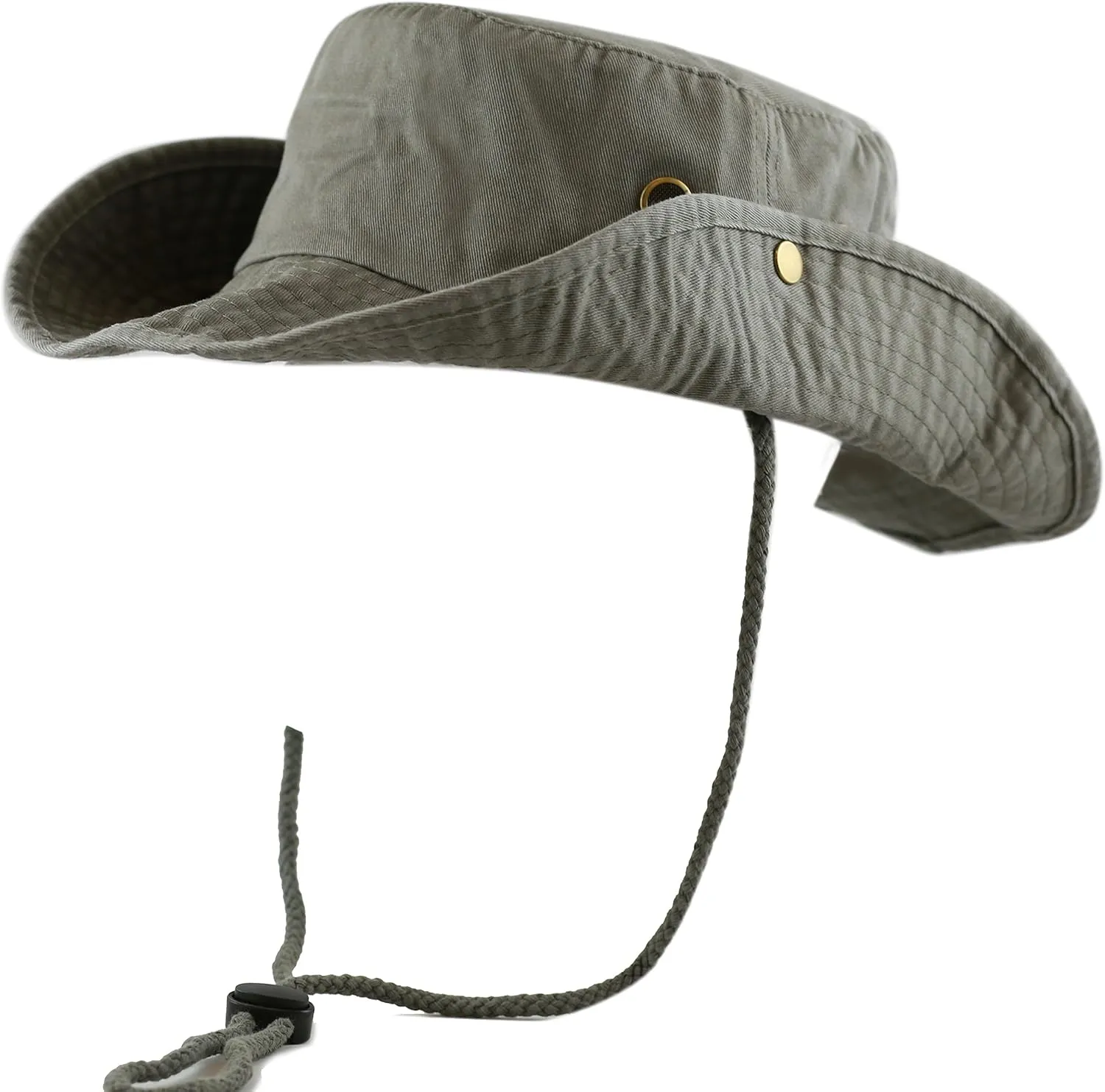 The Hat Depot Cotton Stone-Washed Safari Wide Brim Foldable Double-Sided Sun Boonie Bucket Hat