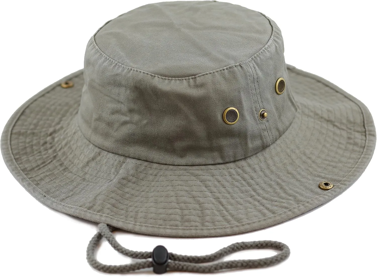The Hat Depot Cotton Stone-Washed Safari Wide Brim Foldable Double-Sided Sun Boonie Bucket Hat