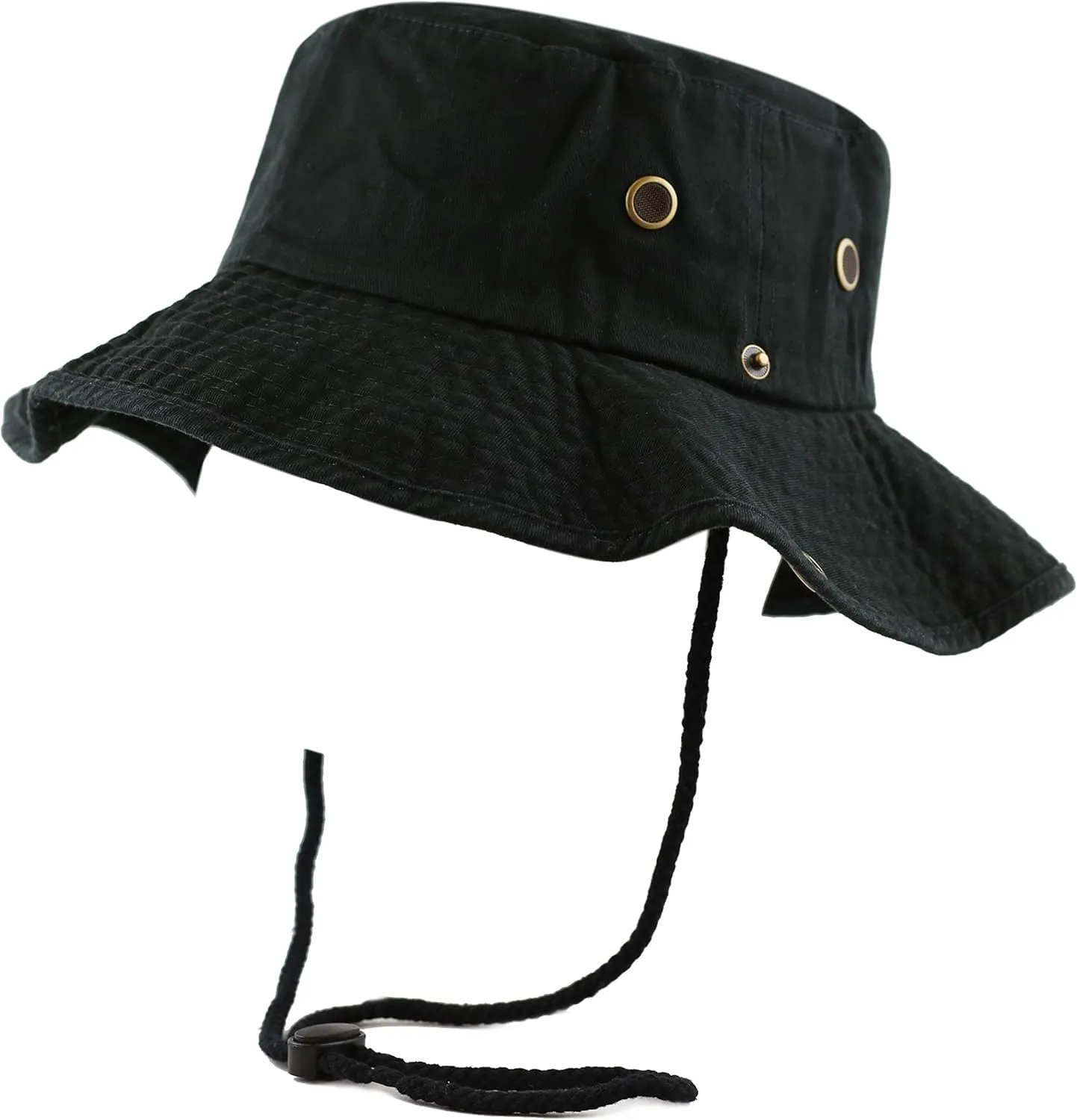 The Hat Depot Cotton Stone-Washed Safari Wide Brim Foldable Double-Sided Sun Boonie Bucket Hat
