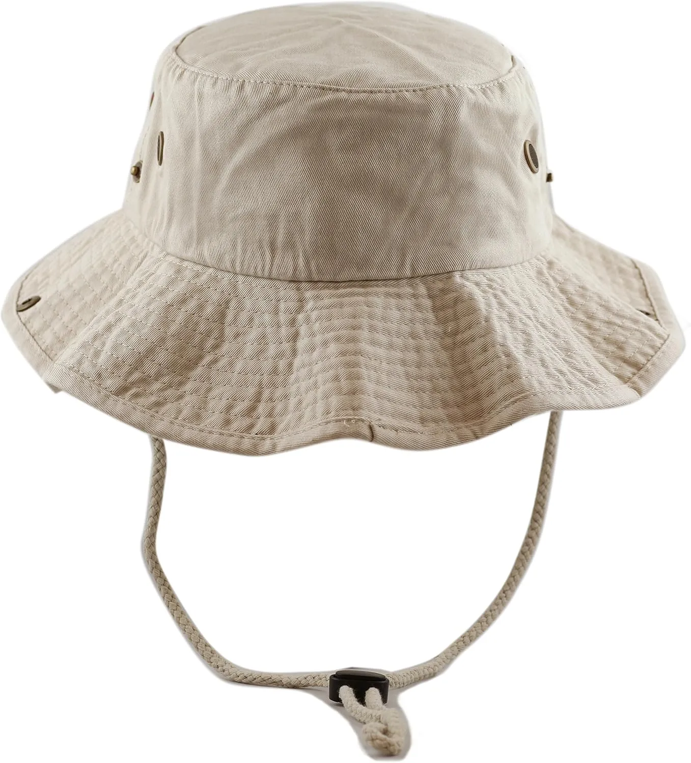 The Hat Depot Cotton Stone-Washed Safari Wide Brim Foldable Double-Sided Sun Boonie Bucket Hat