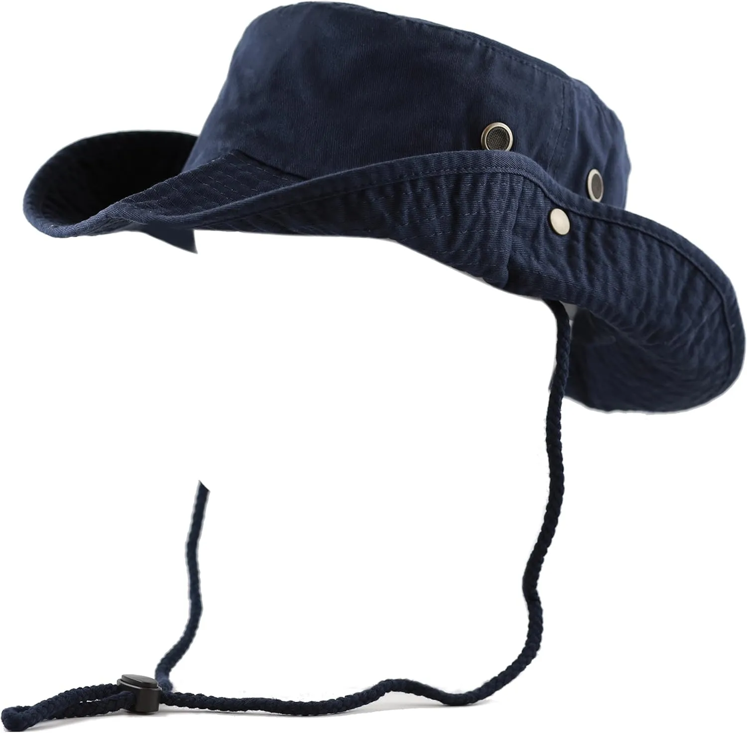 The Hat Depot Cotton Stone-Washed Safari Wide Brim Foldable Double-Sided Sun Boonie Bucket Hat