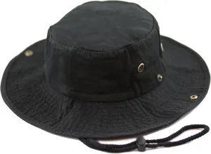 The Hat Depot Cotton Stone-Washed Safari Wide Brim Foldable Double-Sided Sun Boonie Bucket Hat